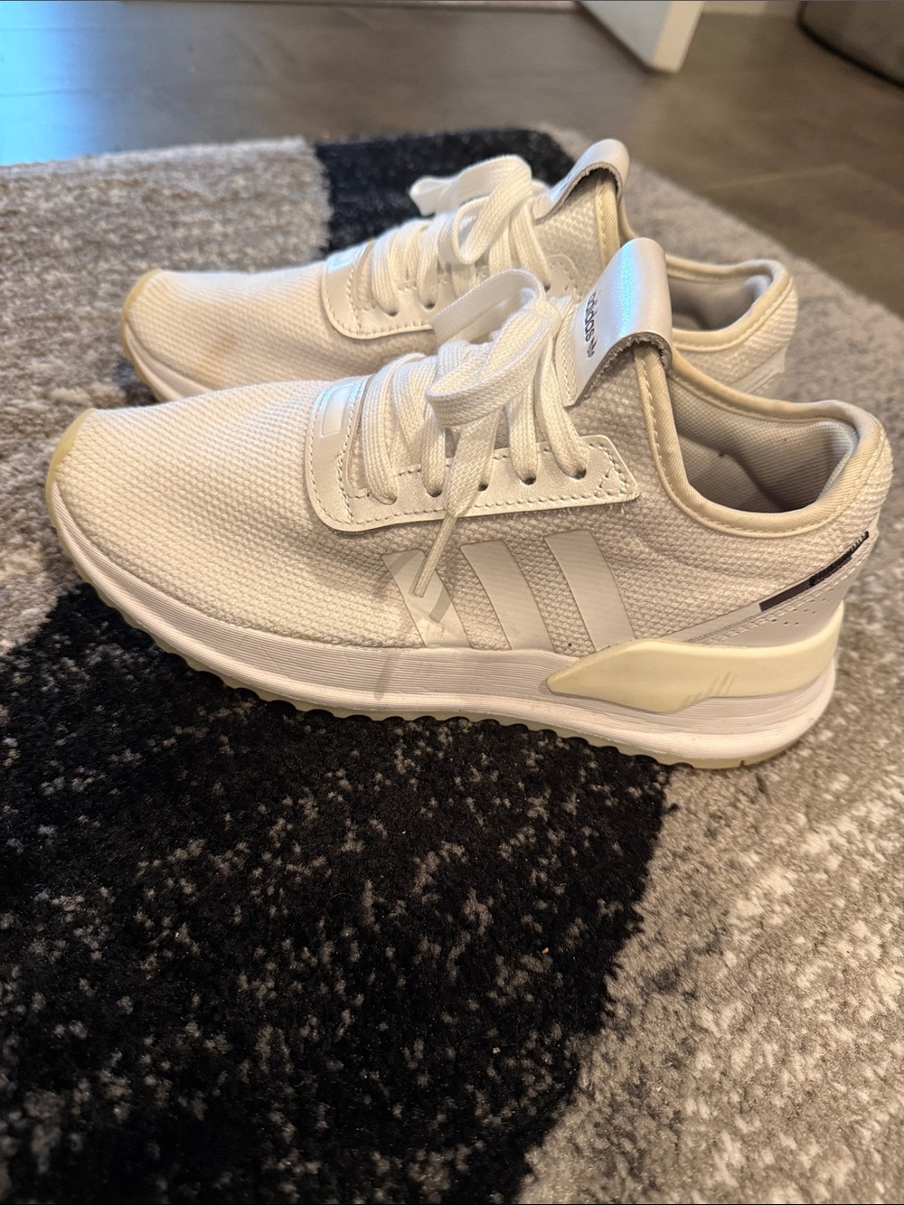 adidas Off-White Lightweight Knit Runner Sneakers